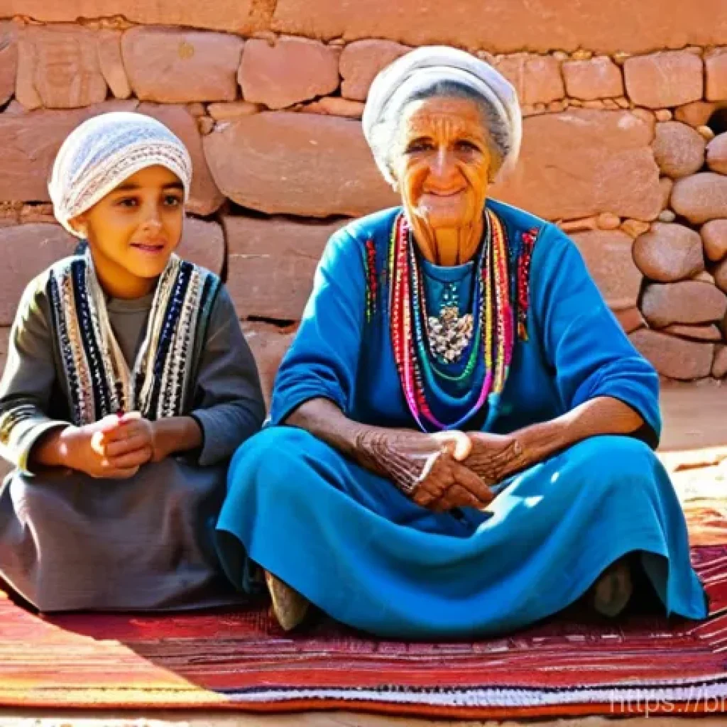 리비아의 소수민족과 문화적 차별 - **Amazigh (Berber) Cultural Resilience:**
A vibrant, realistic image of an Amazigh (Berber) fami...
