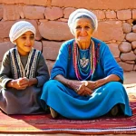 Home 22 리비아의 소수민족과 문화적 차별 - **Amazigh (Berber) Cultural Resilience:**
A vibrant, realistic image of an Amazigh (Berber) fami...